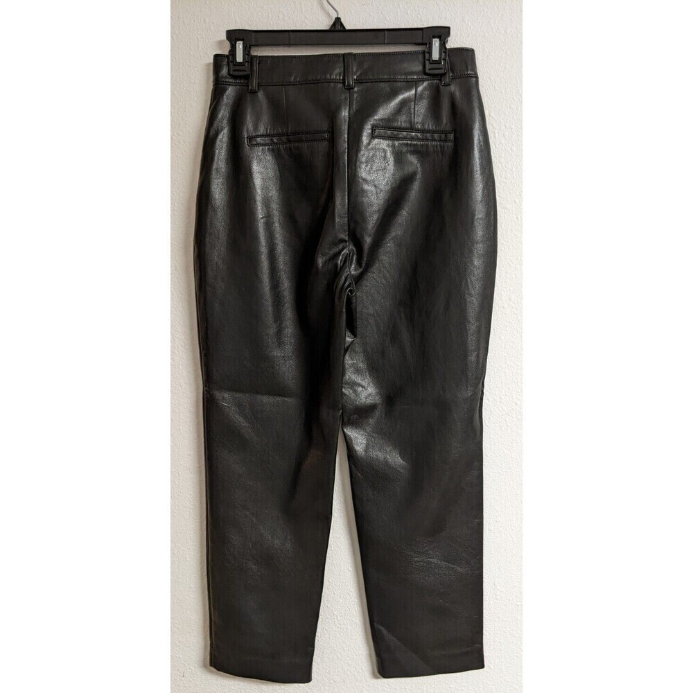 Gorgeous Artitzia BABATON Cropped Black Vegan Leather Trouser Pant SZ 6 - Picture 9 of 14